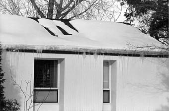 Single Story House with Ice Dam