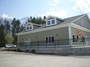 6 inch commercial sized gutter installed on business
